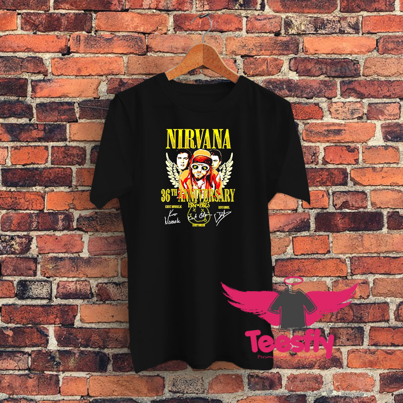 Nirvana Band 37th Anniversary 1987 2024 Signature Thank You Graphic T Shirt