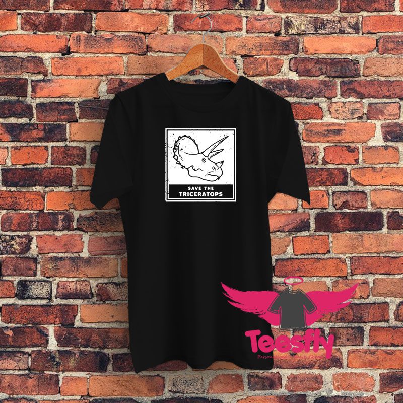 Save The Triceratops Graphic T Shirt
